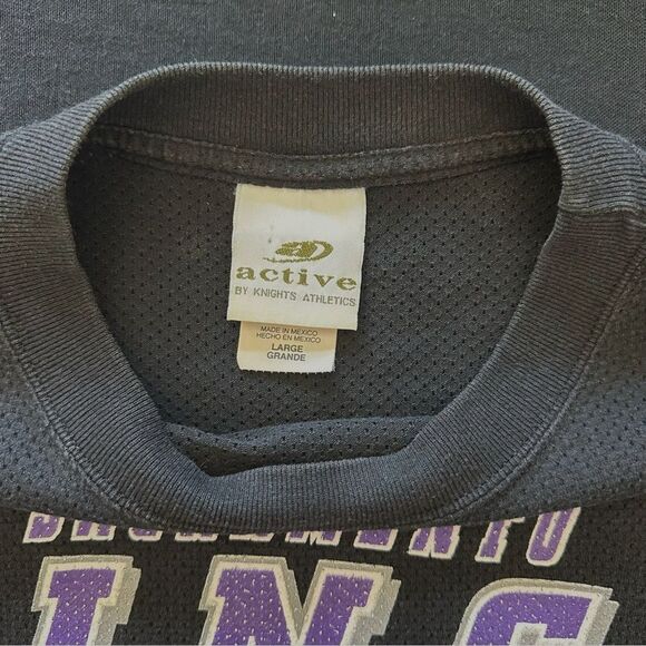 Vintage Sacramento Kings TShirt Basketball Mesh Sz Large Perforated Short Sleeve - Picture 7 of 9